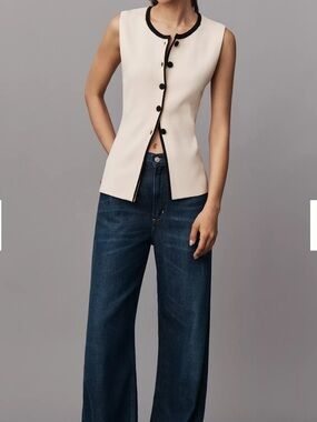 Anthropologie Maeve Crew-Neck Knit Vest